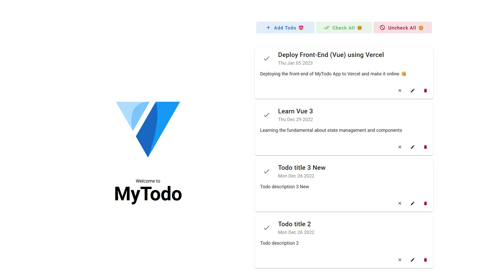 Image of Todo App - MEVN Stack