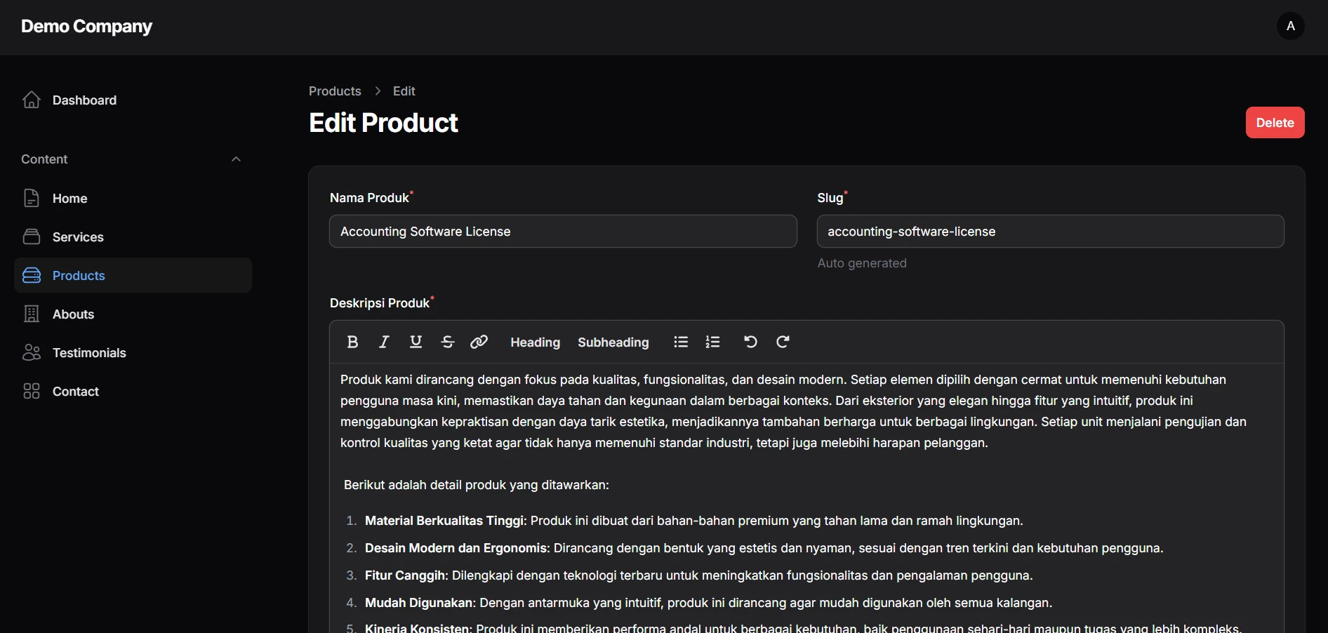 Image of Demo Company Profile